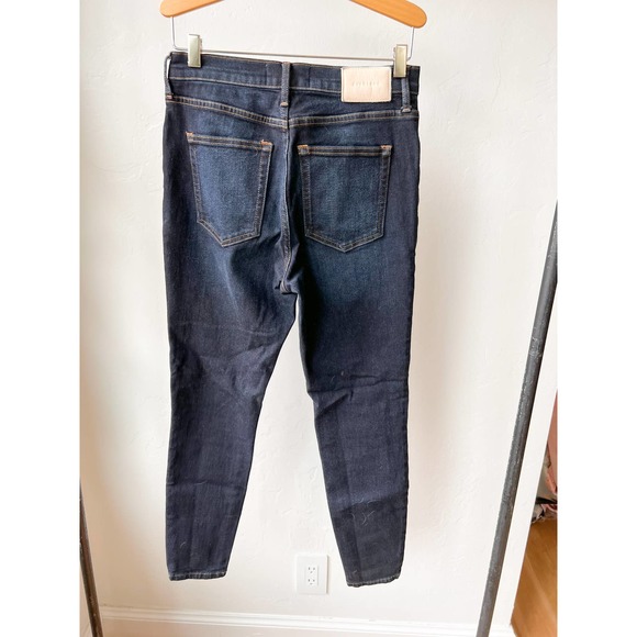 EVERLANE Women's Dark Wash Five Pocket The High Rise Skinny Jeans size 27R - Picture 2 of 6